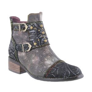 L’ARTISTE Spring Step Nailhead Buckled Ankle Boots Shoes Women’s Size 8